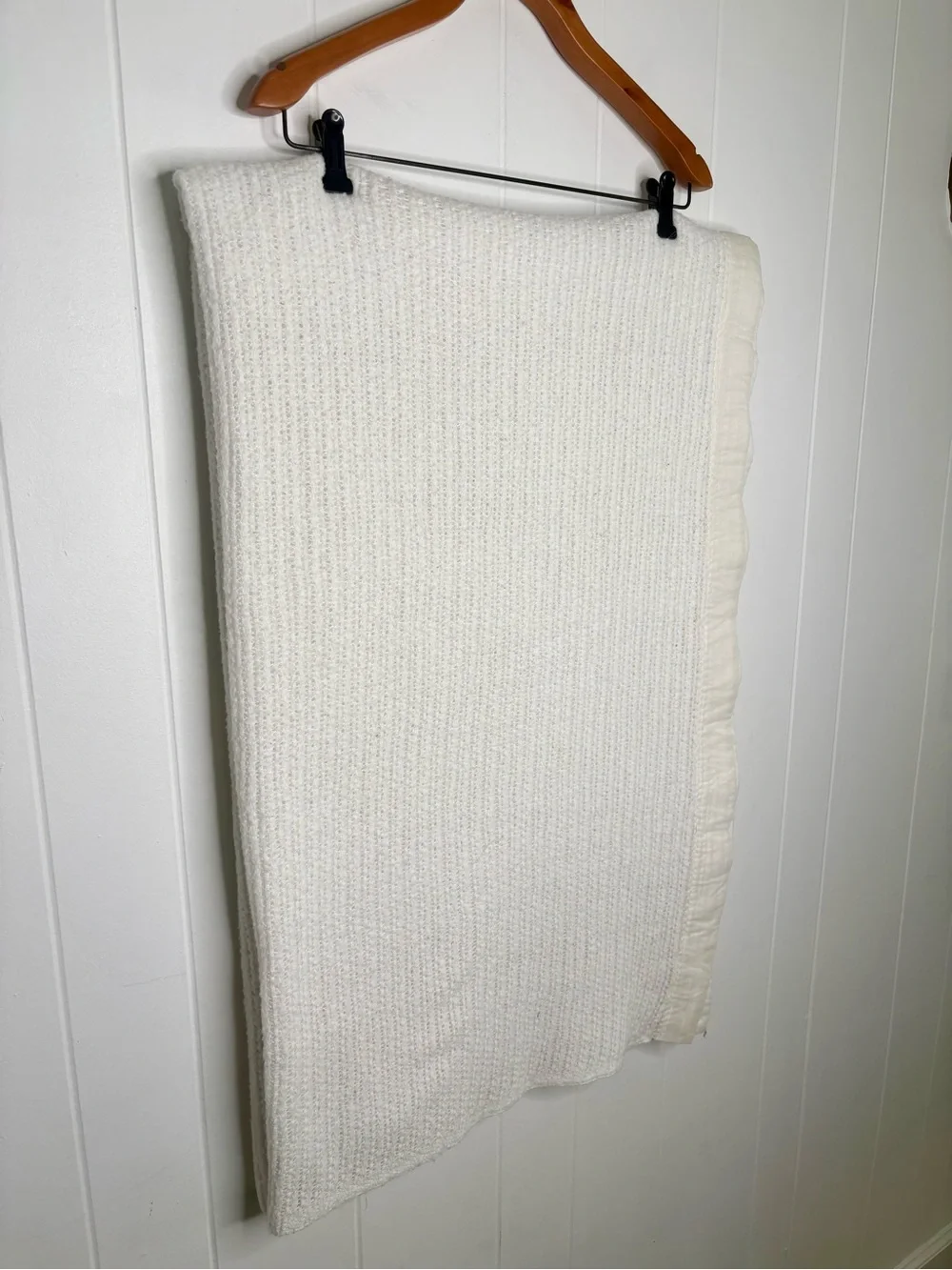 Chatham Vintage Edmond Waffle Knit Blanket White Satin Trim Baby Crib Blanket